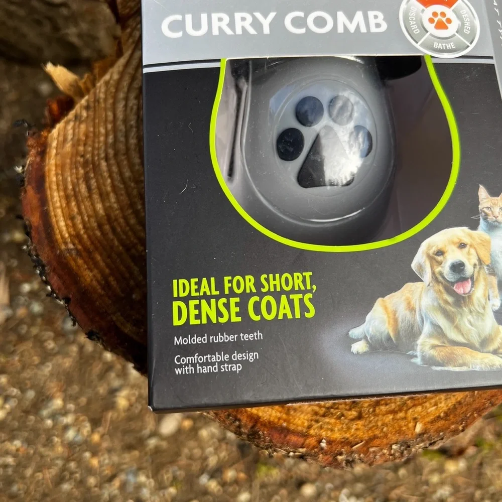 FURminator Curry Comb for Cats and Dogs Rubber Teeth Anti-Microbial